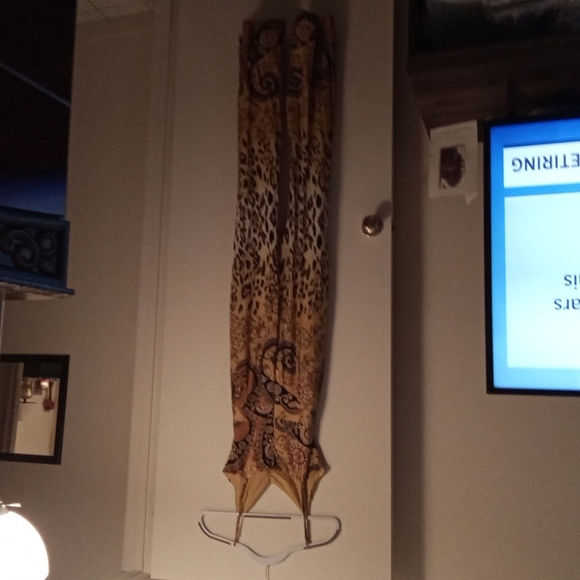 Animalistic Ways Jumpsuit COLOR IS MUSTARD/COMBO BEAUITFUL PANTS  NICE - Picture 5 of 6